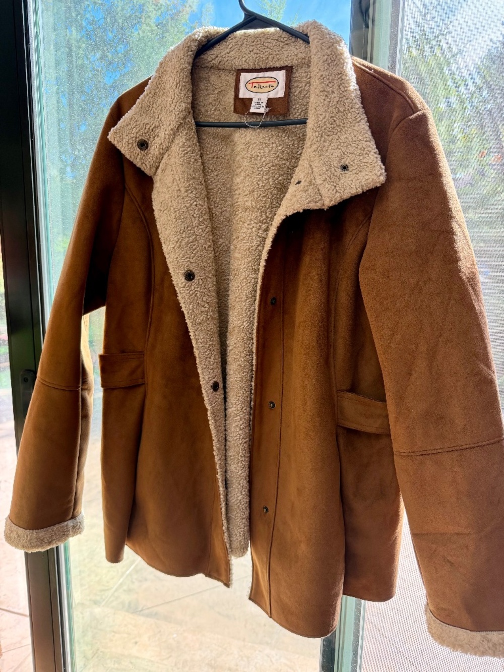 🌟 Talbots Faux Suede & Faux Shearling Coat Sz XL🌟